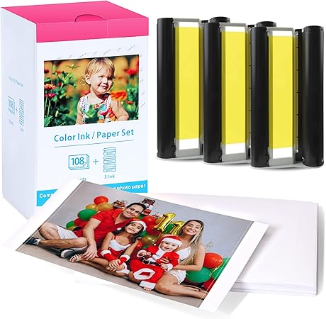 Compatible Canon Selphy CP1500 Ink And 108 Sheets 4x6 Photo Paper